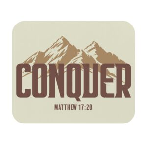 Mouse Pad (Rectangle) - Start the Day with God and Conquer All