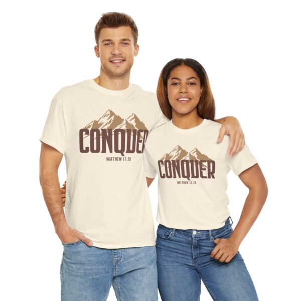 Conquer Unisex Tee - Inspirational Christian Music Merchandise - Image 2